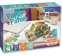 Tirelire créative voiture Strigo - Kit de découpage "Paper Patch" pour les petits artistes ! Donne vie à ta créativité et accumule tes économies avec style !