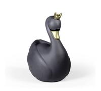Tirelire cygne 18 cm noir