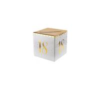tirelire d'anniversaire 18 ans - SANTEX - Joyeux anniversaire 18 ans - Blanc et or - Carton rigide - Forme carrée