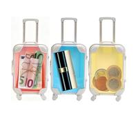 Tirelire Déco Mini Valise Voyage (7,5x13x3,5 cm) - Coffret à Argent Carte du Monde, Idée Cadeau Original Anniversaire/Mariage/Vacances - Décoration Économie pour Épargner Fonds de Voyage