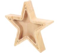 Tirelire Décoration de la Maison Étoile Tirelire Ornement Modélisation Enfants Jouet Rangement Organisateur en Bois Enfant for Garçons(19X18.7X3CM)