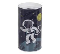 Tirelire décorative en métal avec motif d'astronaute ou fusée spatiale, couvercle amovible, 15 x 8 x 8 cm (Astronaute)
