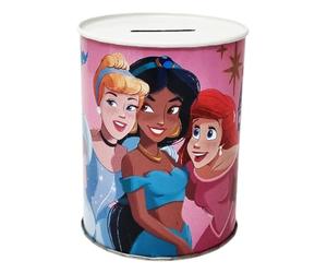 Tirelire Disney Princesses Cendrillon Ariel Jasmine en métal étain non ouvert 11 x 9 cm