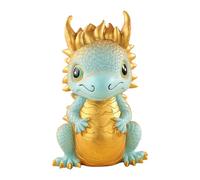 Tirelire dragon 2024 - Boîte de rangement incassable en forme d'animal 3D, figurine de dragon de dessin animé doré et bleu