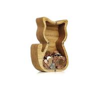 Tirelire Economie Tirelire en Bois Forme d'animal de Dessin animé, Mignon Dinosaure, Chat, Lion, pièce Monnaie, Design créatif Transparent, Cadeau sûr for Enfants, Bureau(Style 2)