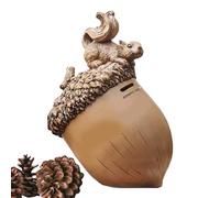 Tirelire écureuil, Jolie Tirelire en Forme de Gland en résine, Tirelire exquise en Forme pour Enfant, Cadeau de noël