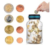 Tirelire Electronique, 1.5L Tirelire Numérique avec Compteur, Compteur de Pièces Automatique avec Écran LCD, Banque D'économie de Pièces de Monnaie, pour Enfants et Adultes Noël Cadeau d'anniversaire