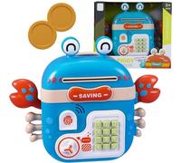 Tirelire électronique ATM Pin Code Accès Crab Backpack Bleu Lumarko