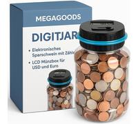 Tirelire électronique avec compteur LCD Boîte à pièces pour USD & Euro FR.