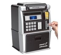 Tirelire électronique avec défilement Automatique des Billets | Mini Coffre-Fort ATM Jouet avec Carte | Jouet éducatif pour | Cadeau d’Anniversaire ou Noël garçon et Fille