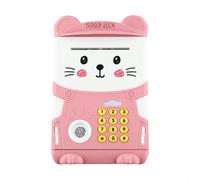 Tirelire électronique avec serrure à mot de passe pour distributeur automatique de billets, compteur de pièces de monnaie pour anniversaire d'enfants (rose clair)