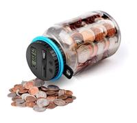 Tirelire electronique billet et piece.Numérique Tirelire EUR Compteur, Automatique Coin Comptant Money Box pour Enfants et Adulte,