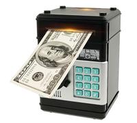 Tirelire électronique, coffre-fort pour enfants, avec mot de passe pour enfants, garçons et filles âgés de 3, 4, 5, 6, 7 (noir)