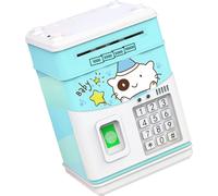 Tirelire électronique MINI ATM Boîte d'épargne avec mot de passe Simulation d'empreinte digitale Tirelire pour argent liquide Papier à défilement automatique pour garçons filles Boîte bancaire sécuris