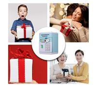 Tirelire électronique pour Enfants, Banque de Mots de Passe, boîte d'économie d'argent à défilement Automatique, boîte d'argent avec Musique, Cadeaux Parfaits pour garçons et (Bleue)