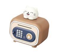 Tirelire électronique pour filles, garçons, enfants, chat marron, 19,7 x 14 x 23 cm