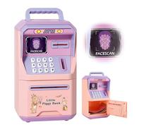 Tirelire Électronique, Tirelire ÉLectronique avec Mot De Passe, ATM Coffre-Fort de Défilement Automatique, Coffre-Fort Électronique avec Musique Cadeau(Rose)
