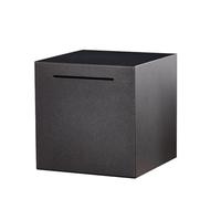 Tirelire en Acier Inoxydable Tirelire Carrée Tirelire Fermée Tirelire Sans Ouverture Adulte Boîte à Monnaie pour Enfants, ne Peut sauver Que la Tirelire Qui ne Peut Pas être retirée, Noir 12cm