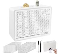 Tirelire en Bois 500 1000 2000 3000 5000 10000 Euro Boite Economie Argent Qui Ne s'Ouvre Pas Tirelire Japonaise Money Box avec Objectif d'épargne pour Adultes et Enfants - (Blanc)