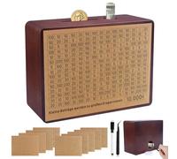 Tirelire en Bois 500 1000 2000 3000 5000 10000 Euro Boite Economie Argent Qui Ne s'Ouvre Pas Tirelire Japonaise Money Box avec Objectif d'épargne pour Adultes et Enfants - (Brun)