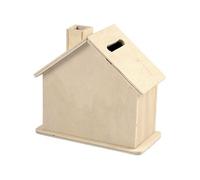 Tirelire en bois à décorer Maison - 10 x 10 x 5,4 cm