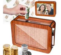 Tirelire en Bois avec Objectif, Boîte à Économie Réutilisable avec Objectif d’Épargne et Chiffres à Cocher (10000 Euro d’Argent), Tirelire Rétro Japonaise avec Marqueur.