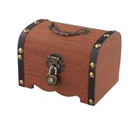 Tirelire en bois avec serrure et clé, tirelire sécurisée pour économiser de l'argent et des pièces, conçue pour promouvoir la responsabilité financière pour tous les âges (B 14,5 x 10 x 9,5 cm)