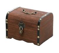 Tirelire en bois avec serrure pour enfants enseigner la responsabilité financière avec style (B 14,5 x 10 x 9,5 cm)