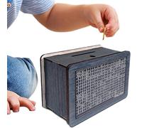 Tirelire en bois - Boîte d'économie durable, Décoration de banque pour l'épargne | Tirelire multi-usages pour adultes avec contre-tête pour enfants, famille, a