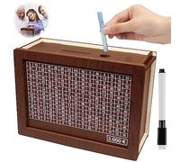 Tirelire en bois, boîte d'épargne, cochon d'épargne en bois, boîte d'épargne réutilisable avec objectif d'épargne et chiffres, boîte d'épargne pour enfants avec boîte de rangement pour aider les