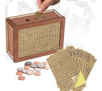 Tirelire en Bois, Caisse D'épargne avec Compteur, Boîte D'épargne De Défi D'épargne, Tirelire De Comptage pour Pièces De Monnaie Et Billets, Tirelire pour Adultes Et Enfant