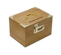 Tirelire en bois de style vintage pour adultes et enfants avec fond amovible, tirelire rétro pour cartes et notes, (avec emballage d'angle)