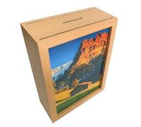 Tirelire en bois élégante et cadre photo pour afficher des souvenirs tout en stockant des pièces de monnaie et des billets en toute sécurité