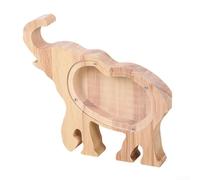 Tirelire en bois en forme d'animal pour enfants - Caisse d'épargne en bois massif naturel avec finition lisse, jolie décoration de bureau (éléphant)