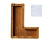 Tirelire en bois en forme de lettres avec autocollants de l'alphabet pour enfants, tirelire personnalisée, tirelire pour enfants, boîte à épargne pour Noël, anniversaire (taille L)
