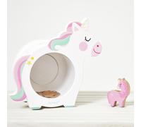 Janod Tirelire Licorne J04655 – Face transparente, ouverture magnétique, bois FSC, dès 3 ans