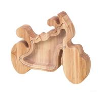Tirelire en bois naturel en forme d'animal pour enfants pour enseigner la responsabilité financière aux enfants (moto)