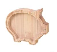 Tirelire en bois naturel pour enfants en forme d'animal pour enseigner la responsabilité financière aux enfants (cochon)