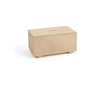 Tirelire en bois rectangulaire