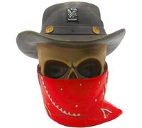 Tirelire en céramique Motif tête de Mort Bandit avec Fermeture en Caoutchouc - Dimensions (L x l x H) : Environ 12 x 11 cm