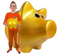 Tirelire en céramique XXL - Grande tirelire traditionnelle sans ouverture pour casser - Peinte à la main - Pour enfants, garçons, filles et adultes - Tirelire décorative en argent