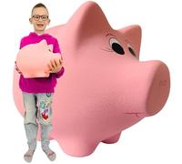 Tirelire en céramique XXL - Grande tirelire traditionnelle sans ouverture pour casser - Peinte à la main - Pour enfants, garçons, filles et adultes - Tirelire décorative en argent