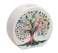 Tirelire en forme d'arbre de vie - Style aquarelle - Distributeur d'énergie coloré pour votre famille - Arbre de force coloré