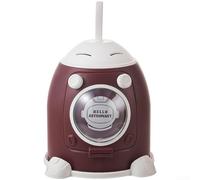 Tirelire en forme de fusée de grande capacité pour enfants et étudiants avec deux compartiments pour monnaie, poignée en silicone sécurisée et confortable en forme d'astronaute (rouge)