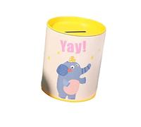 Tirelire en forme de licorne pour enfant avec couvercle motif animaux - Tirelire en étain pour enfants qui peut également être utilisée comme pot à crayons (Éléphant Yay!)