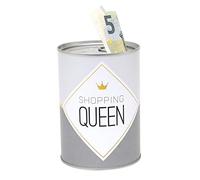 Dekohelden24 155546 Tirelire en métal Motif ShoppingQueen Ø 8,6 cm x 12 cm