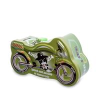 Tirelire en métal en forme de moto avec cadenas, tirelire amusante grande taille pour garçons et filles (vert)