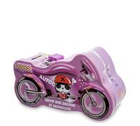 Tirelire en métal en forme de moto avec cadenas, tirelire amusante grande taille pour garçons et filles (violet)