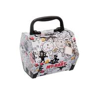 Tirelire en métal en forme de sac, avec cadenas, design amusant, grande taille pour garçons et filles (Noir)