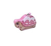 Tirelire en métal en forme de tortue avec cadenas, tirelire amusante grande taille pour garçons et filles (rose)